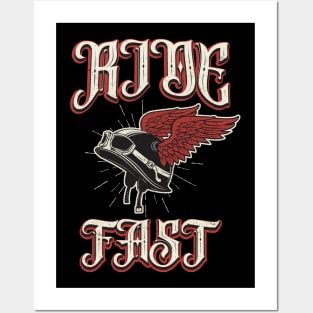 Ride Fast Biker Posters and Art